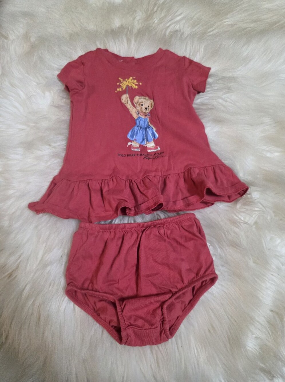 Ralph Lauren Infant Pink Crewneck 2 Pc Set